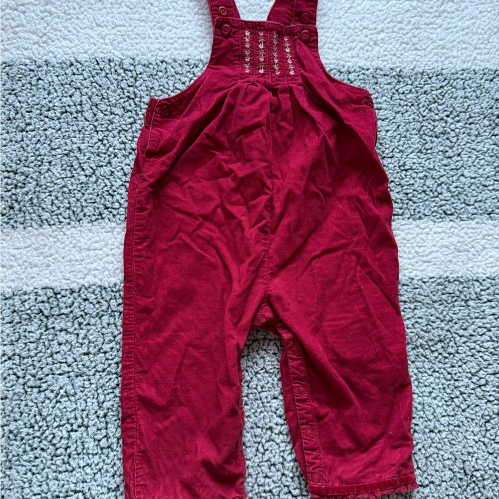 Vintage Gymboree Red Corduroy Overalls with Bib Front
